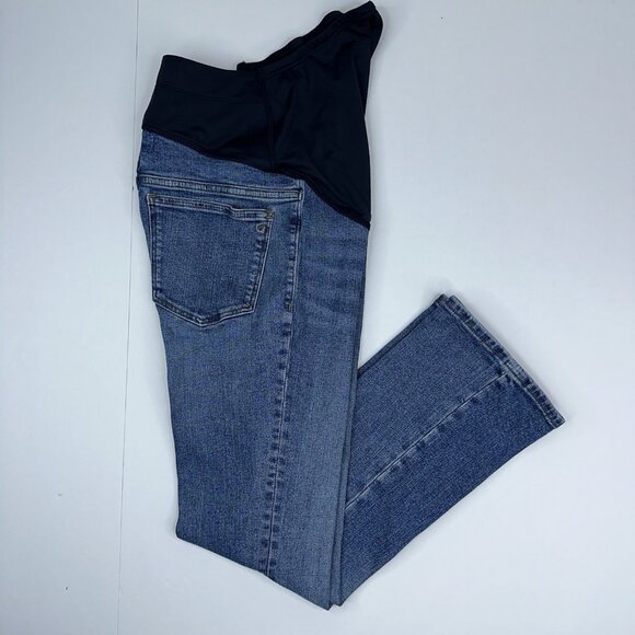 Madewell Women’s Blue Maternity‎ Kick Out Over-The-Belly Jeans W25-30/L26.5 - Picture 3 of 13